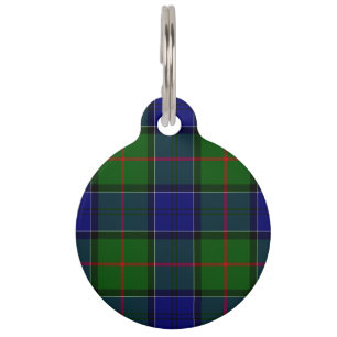 Colquhoun tartan blue green plaid pet tag