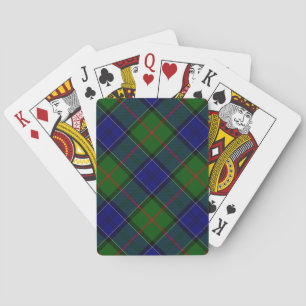 Colquhoun tartan blue green plaid playing cards