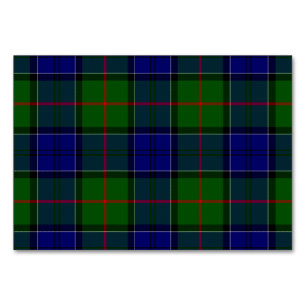Colquhoun tartan blue green plaid table number
