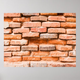 Colse up old brick wall background and texture. ag poster
