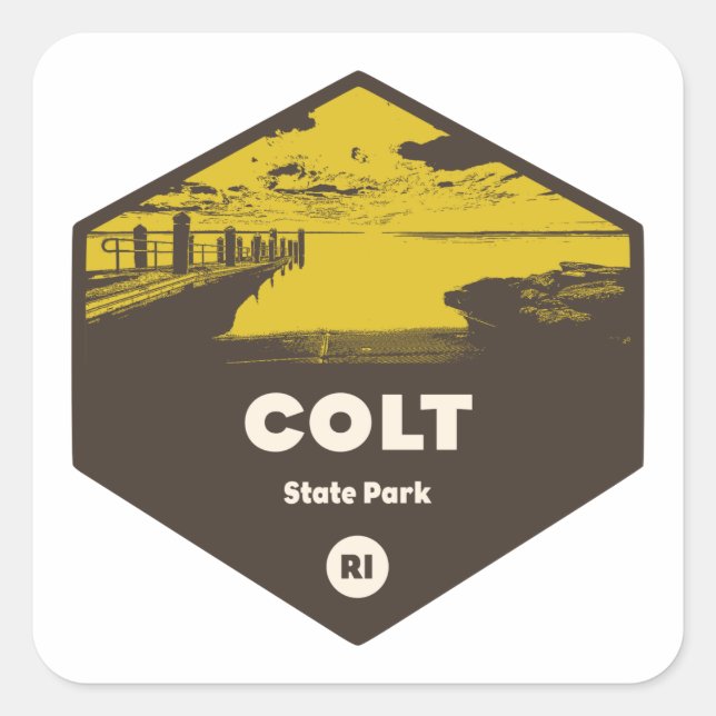 Colt State Park Rhode Island Square Sticker (Front)
