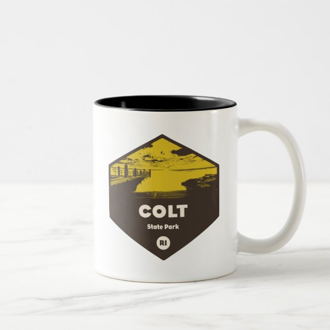 Colt State Park Rhode Island Two-Tone Coffee Mug (Right)