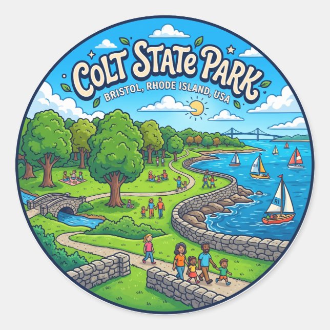 Colt State Park USA Classic Round Sticker (Front)