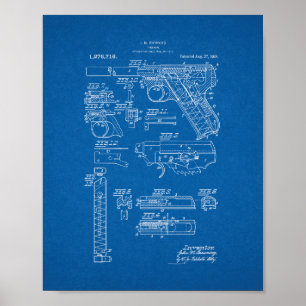 Colt Woodsman Firearm Patent - Blueprint Poster
