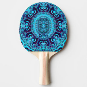 COLTON ~ BLUE BEAUTY ~ Original Fractal ~ Ping Pong Paddle