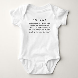 Colton Name Meaning Baby Bodysuit