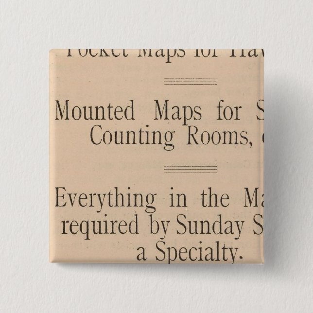 Colton's Driving and Wheeling Map of the US 15 Cm Square Badge (Front)