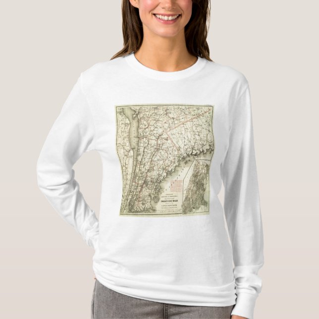 Colton's Driving and Wheeling Map of the US 2 T-Shirt (Front)