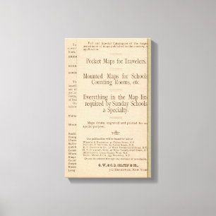 Colton's Driving and Wheeling Map of the US 3 Canvas Print