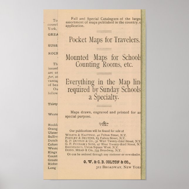 Colton's Driving and Wheeling Map of the US Poster (Front)