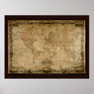 COLTONS Old World Map c1847 Poster