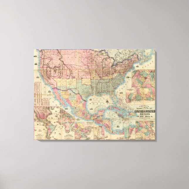 Colton's Railroad And Military Map Canvas Print (Front)
