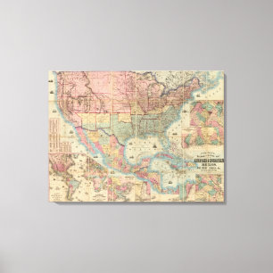 Colton's Railroad And Military Map Canvas Print