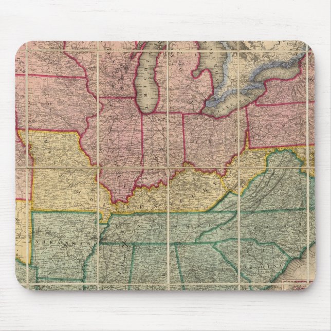 Colton's Railroadand County Map, United States Mouse Mat (Front)