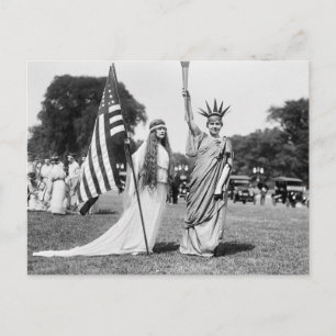 Columbia and Lady Liberty, 1919 Postcard