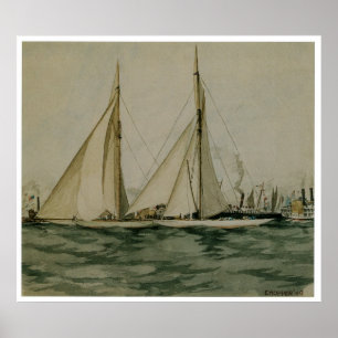 Columbia and Shamrock 1899 Poster