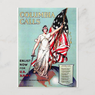 Columbia Calls Postcard