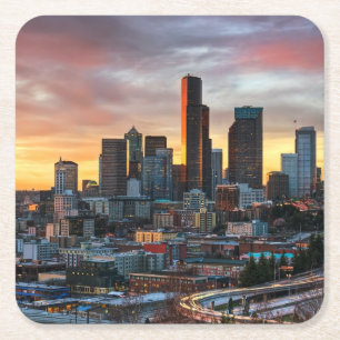 Columbia centre and downtown Seattle, Seattle Square Paper Coaster