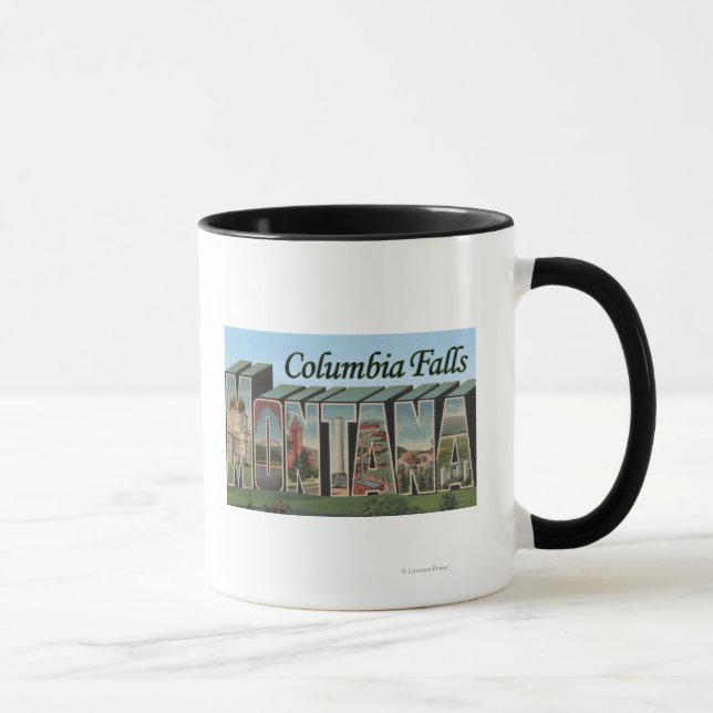 Columbia Falls, Montana - Large Letter Scenes Mug (Right)