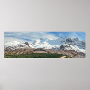 Columbia Icefield panorama with snow covered mount Poster