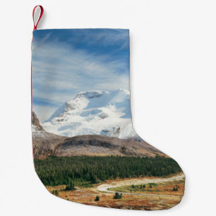 Columbia Icefield panorama with snow covered mount Small Christmas Stocking