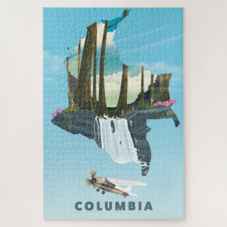 Columbia Illustrated Map travel poster print. Jigsaw Puzzle