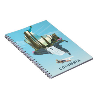 Columbia Illustrated Map travel poster print. Notebook