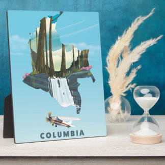 Columbia Illustrated Map travel poster print. Plaque