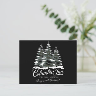 Columbia Inn Pine Tree Vermont A White Christmas Holiday Postcard