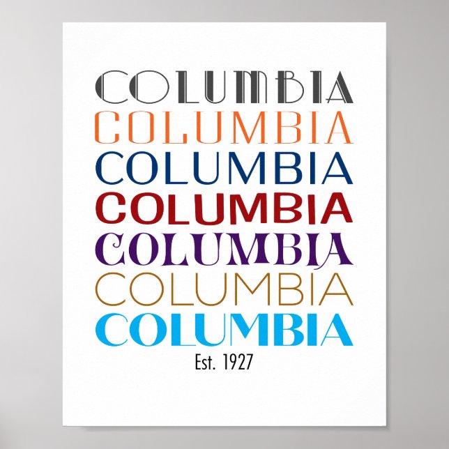 Columbia Logo, Decades (Matte Print) Poster (Front)
