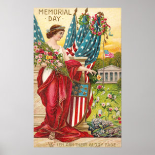 Columbia Observes Memorial Day Vintage Poster