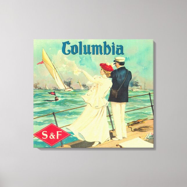 Columbia Orange Label Canvas Print (Front)