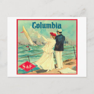 Columbia Orange Label Postcard