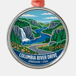 Columbia River Drive USA Metal Tree Decoration
