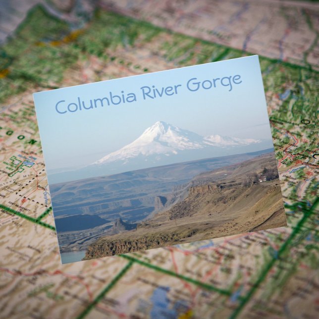 Columbia River Gorge and Mount Hood Travel Postcard (In Situ Map)