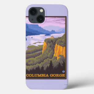 Columbia River Gorge Scene with Crown Point iPhone 13 Case