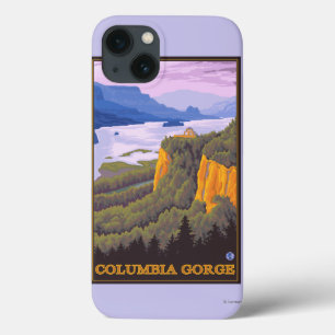 Columbia River Gorge Scene with Crown Point iPhone 13 Case