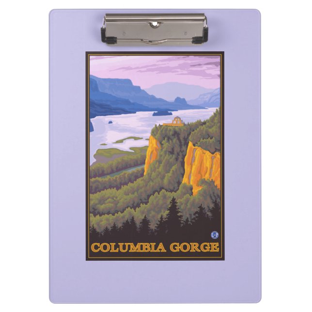 Columbia River Gorge Scene with Crown Point Clipboard (Front)