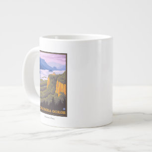 Columbia River Gorge Scene with Crown Point Large Coffee Mug