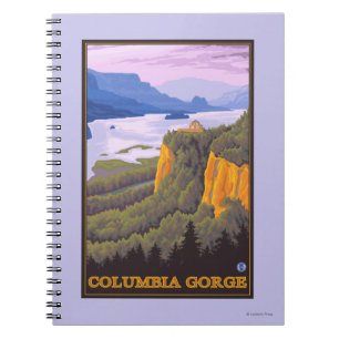 Columbia River Gorge Scene with Crown Point Notebook