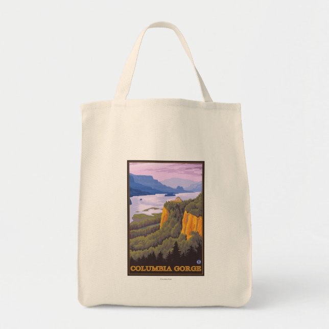 Columbia River Gorge Scene with Crown Point Tote Bag (Front)