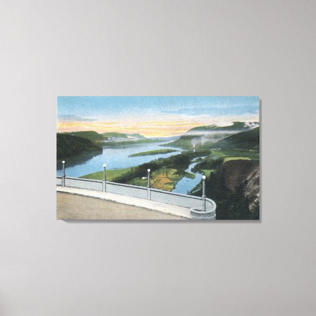 Columbia River Gorge View from Crown Point, Canvas Print (Front)