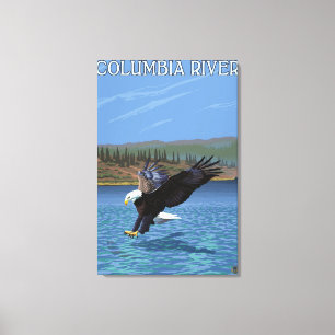 Columbia River, WashingtonEagle Diving Canvas Print