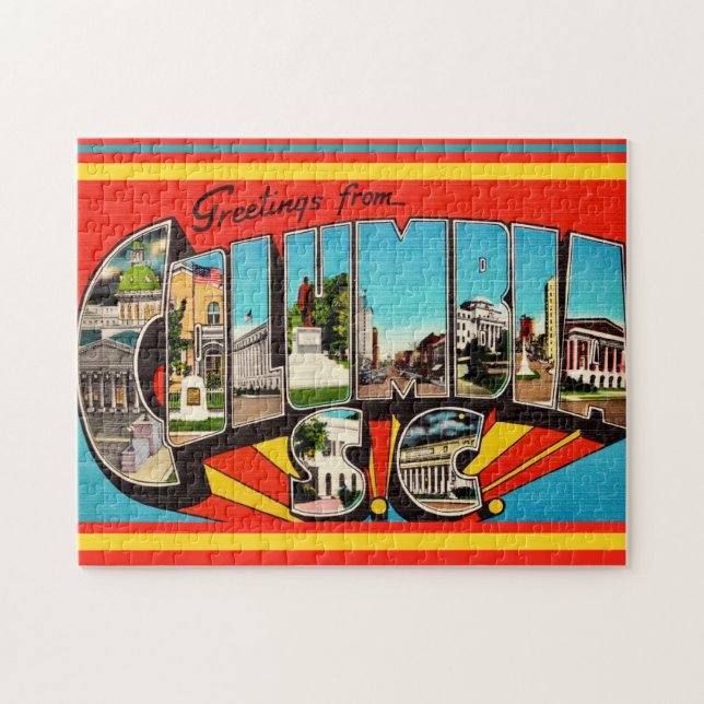 Columbia SC Greeting 11x14 Jigsaw Puzzle (Horizontal)