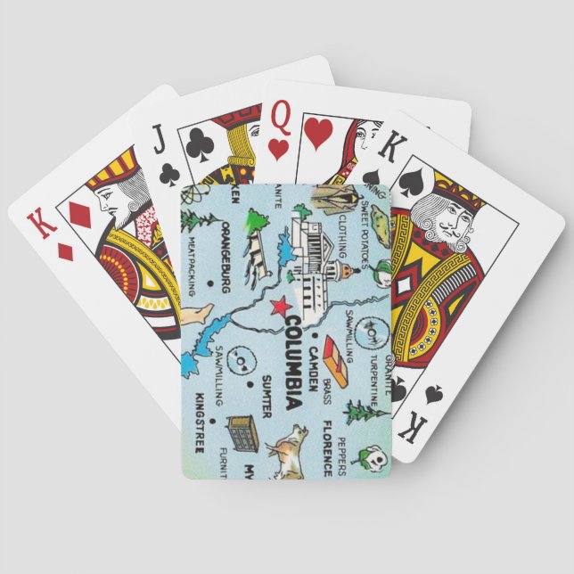 Columbia SC Map  Playing Cards (Back)
