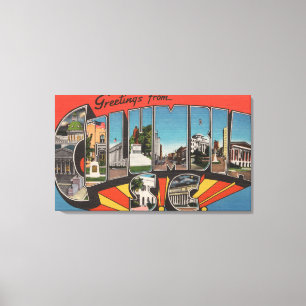 Columbia, South Carolina - Large Letter Scenes 2 Canvas Print