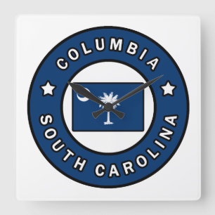Columbia South Carolina Square Wall Clock