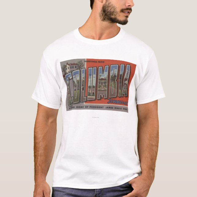 Columbia, Tennessee - Large Letter Scenes T-Shirt (Front)