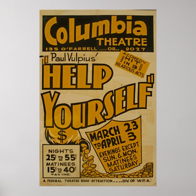 Columbia Theatre Vintage Poster (Front)