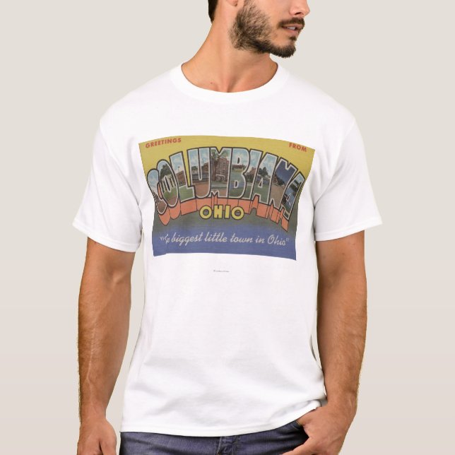 Columbiana, Ohio - Large Letter Scenes T-Shirt (Front)